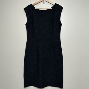 Eileen Fisher 100% Wool Sleeveless Sweater Dress S Gray Minimalist Quiet Luxury